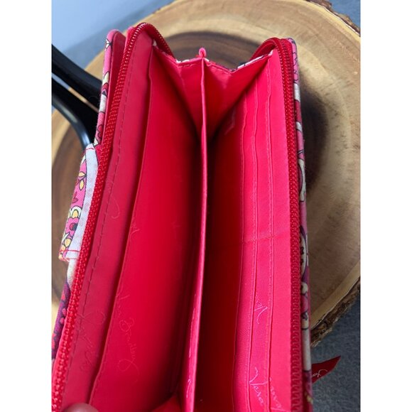 Vera Bradley Lg Turn Clasp Wallet 7.5"x4.5" Bill Coin ID CC Zipper - Picture 3 of 8